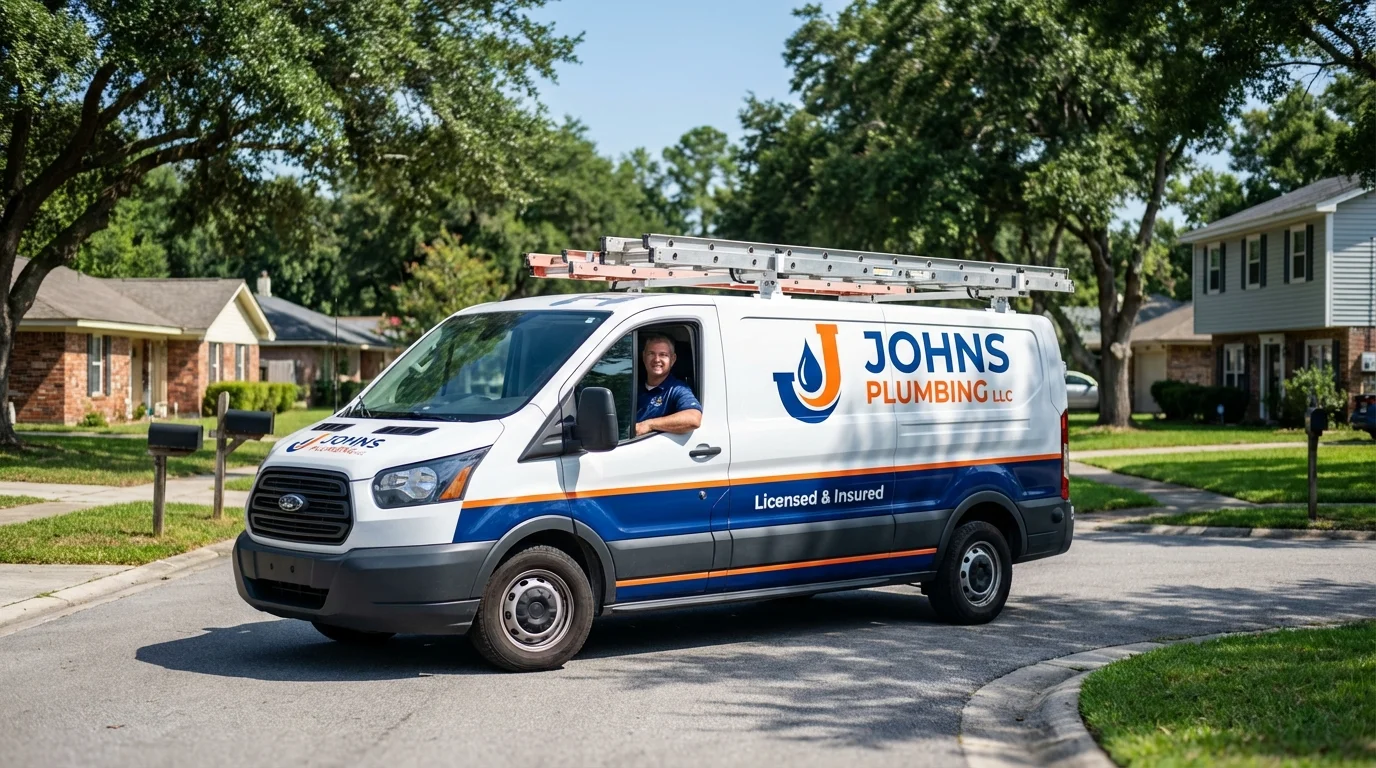 Johns Plumbing LLC service van in Narragansett, RI